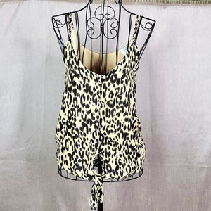 SIENNA SKY Animal Print Cropped Blouse‎ Small